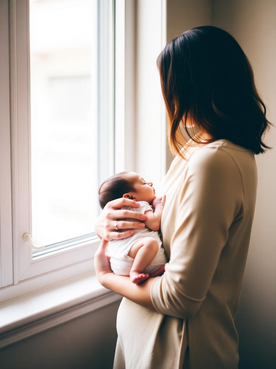 Mother holding newborn